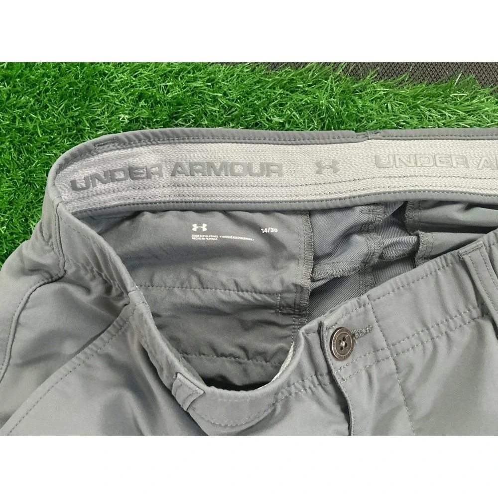 Under Armour Mens Match Play Golf Pants Gray Performance Trousers 34x30